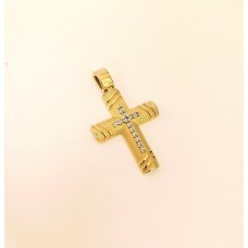 ΓΥΝΑΙΚΕΙΟΣ ΣΤΑΥΡΟΣ ΧΡΥΣΟ ΛΕΥΚΟ (ΠΕΤΡΕΣ ΖΙΡΓΚΟΝ) K14 CRWG81